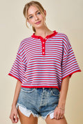 Henley short sleeve top