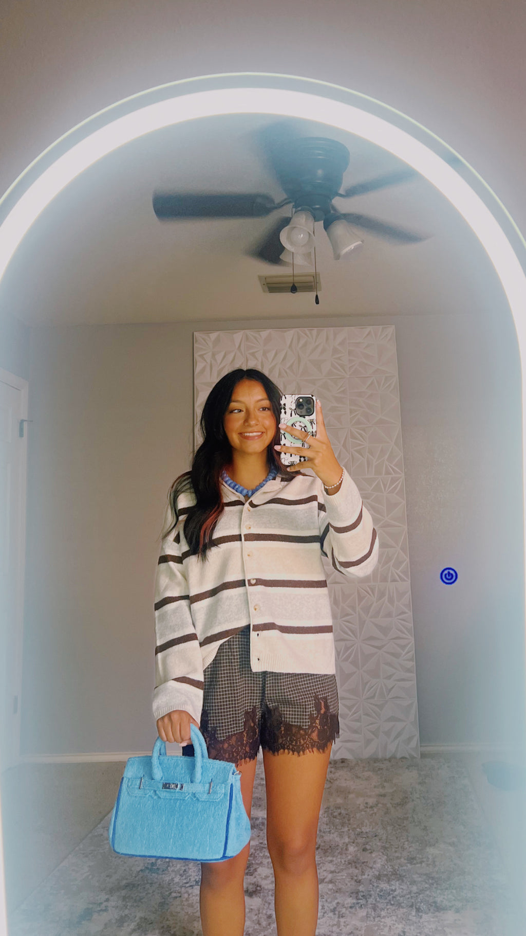 Teddy striped cardigan