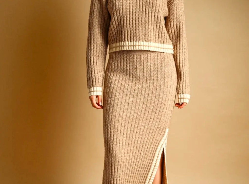 Cable knit skirt