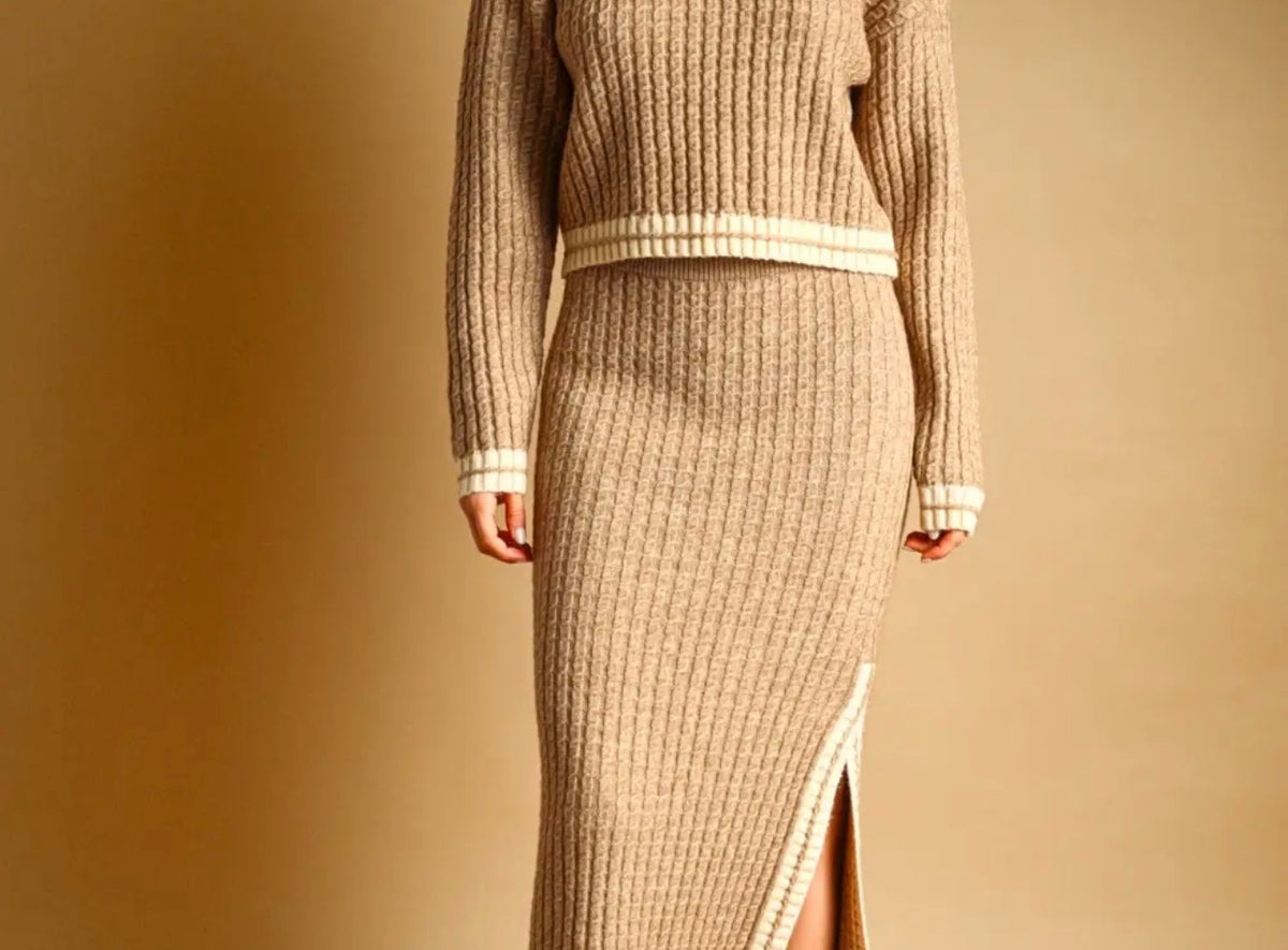 Cable knit skirt