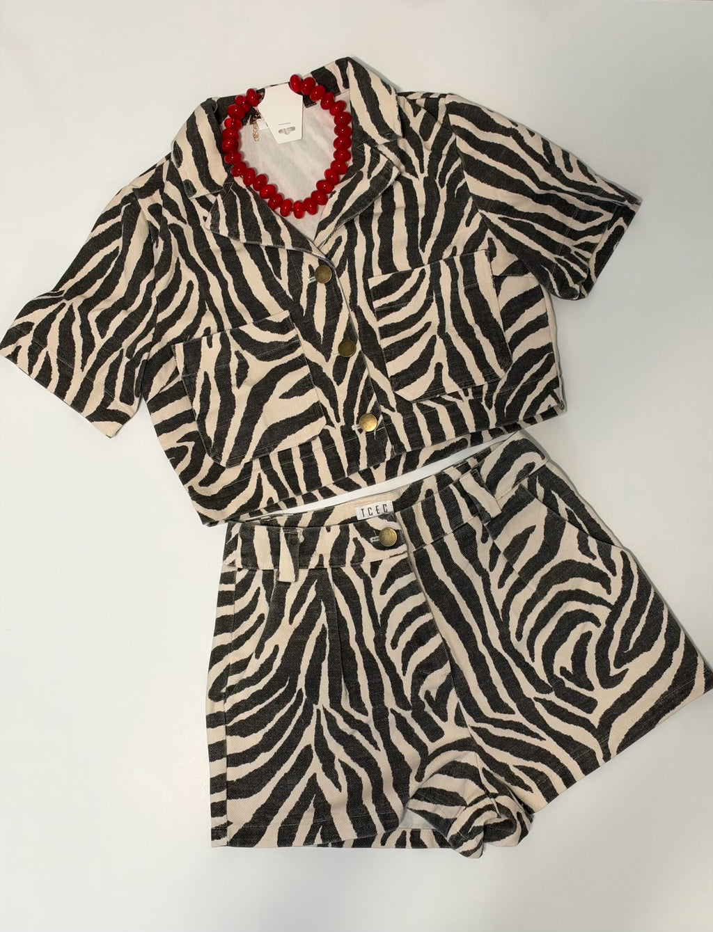 Zebra print shorts