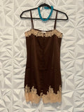 Brown satin dress