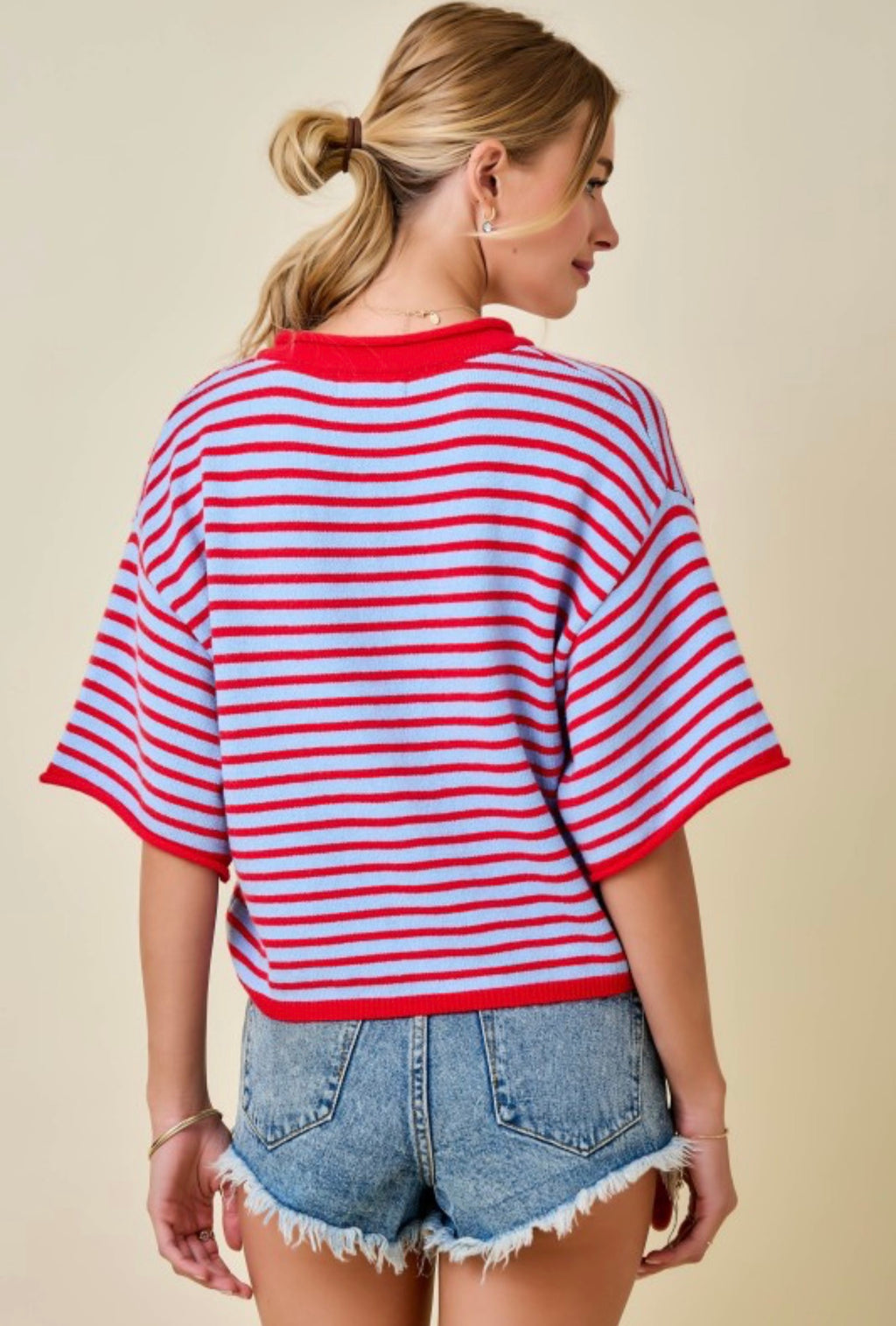 Henley short sleeve top