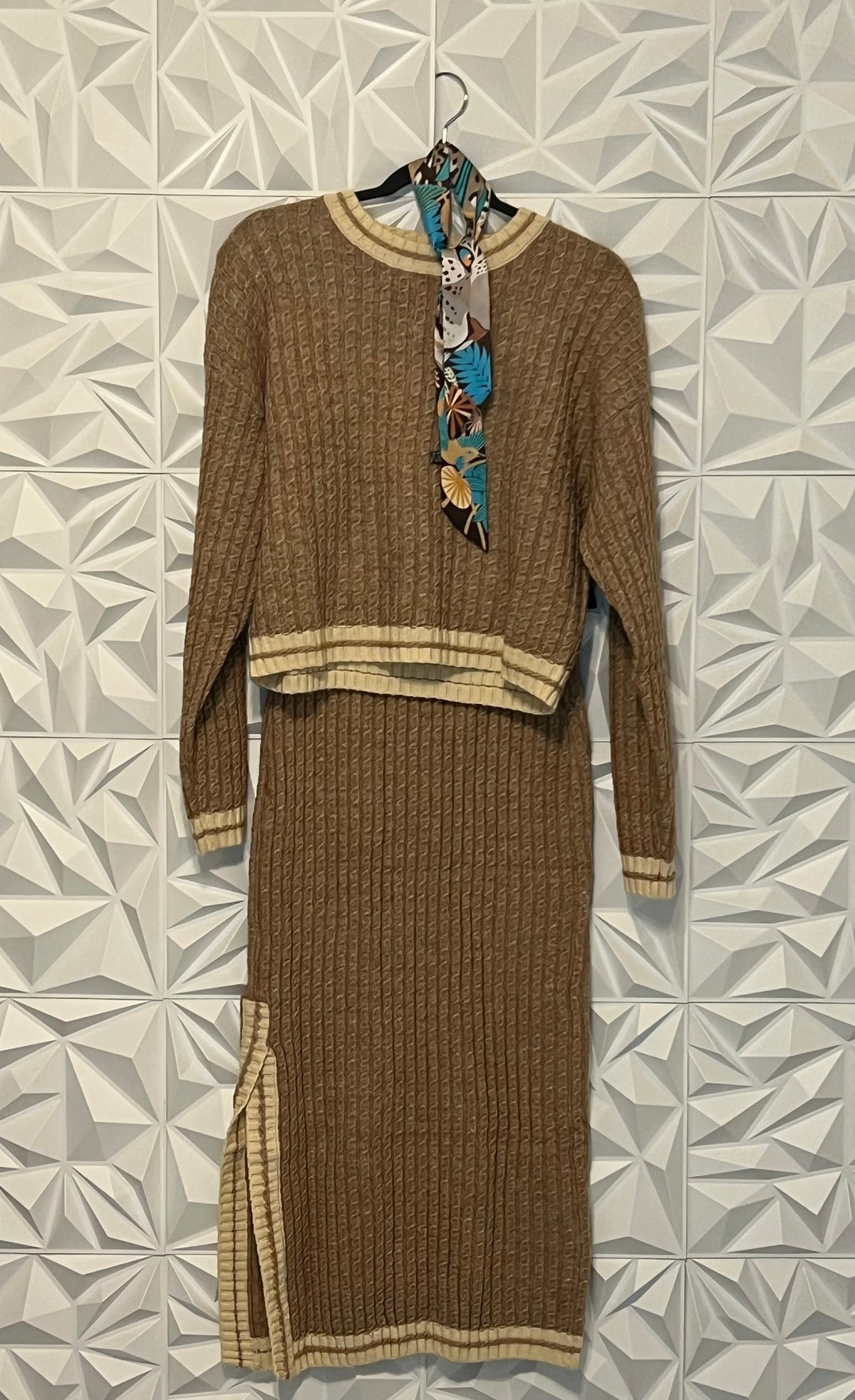 Cable knit skirt