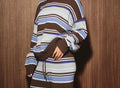 Brown multi color sweater set